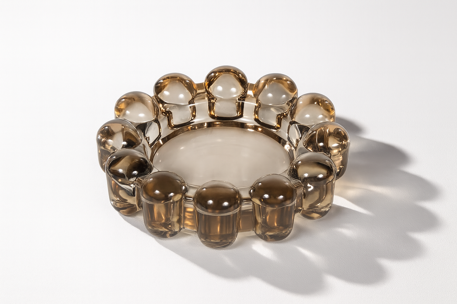 Smoky Glass Bubble Dish