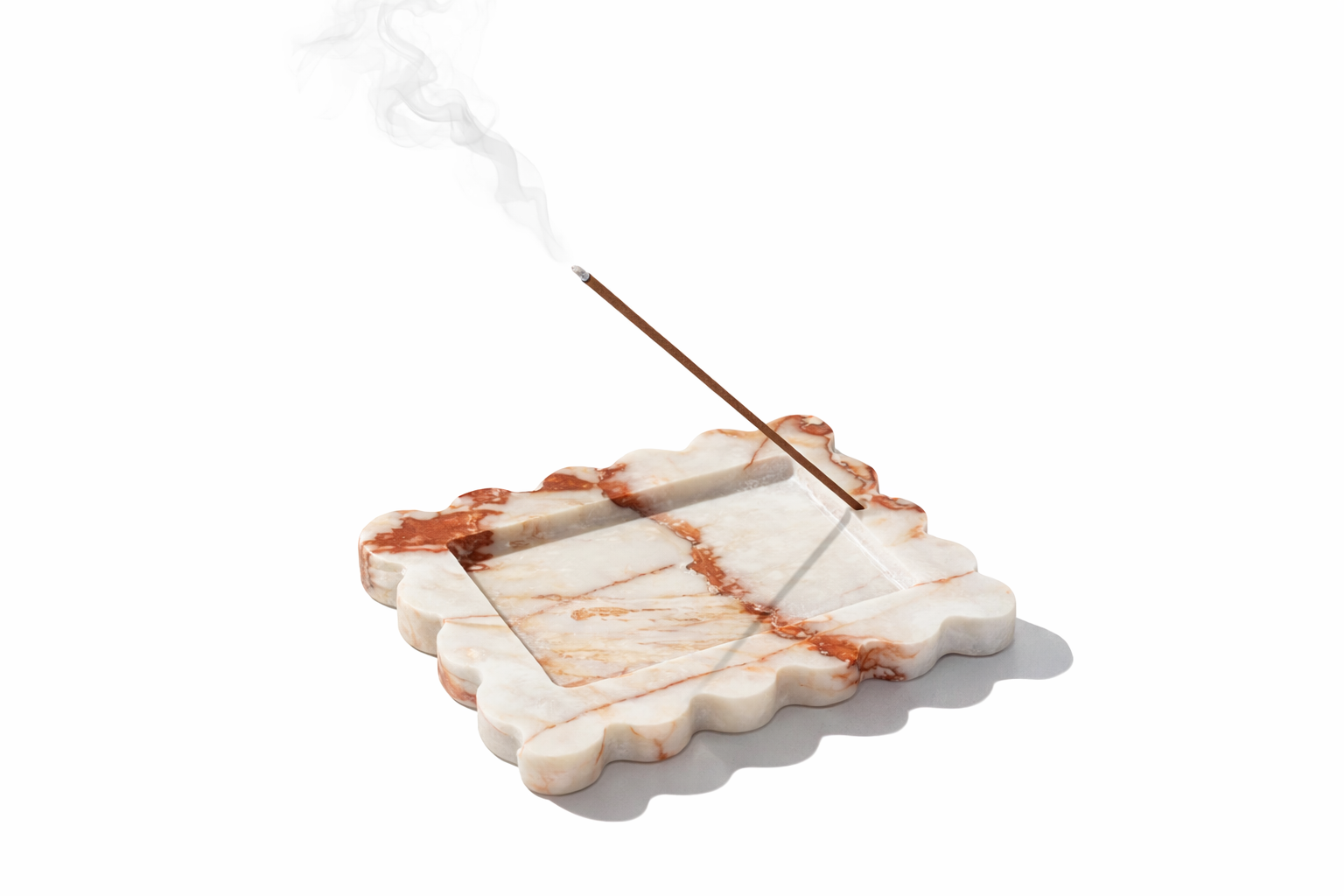 Red Calacatta Marble Incense Holder