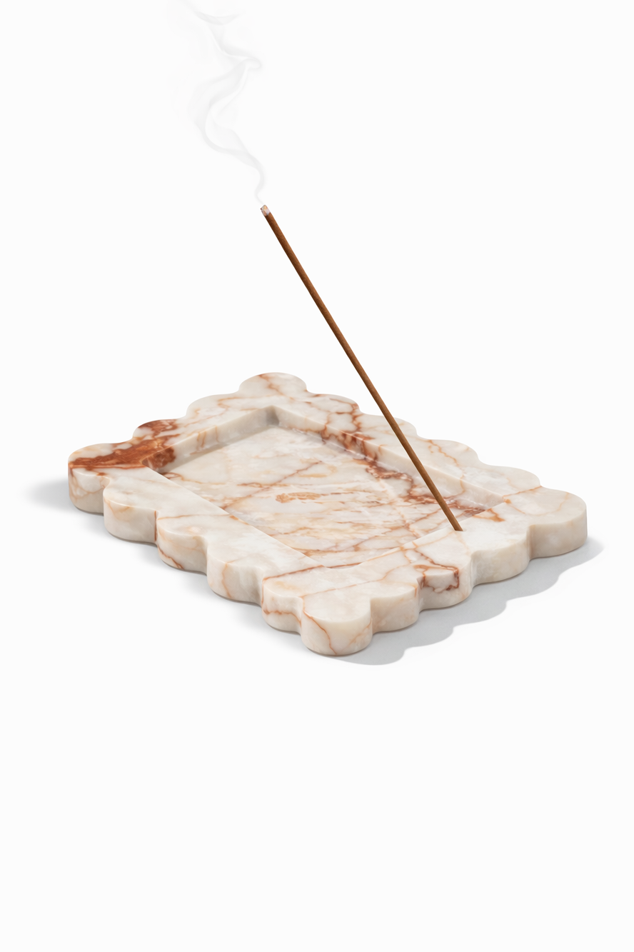 Red Calacatta Marble Incense Holder
