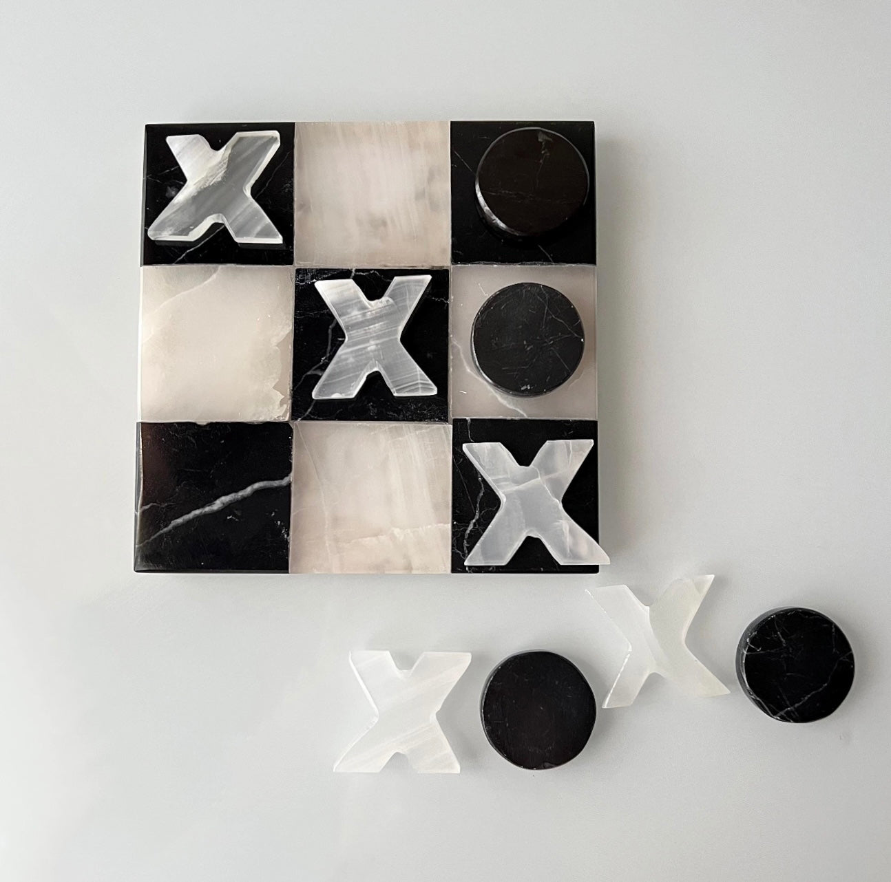 Marble & Onyx Tic Tac Toe