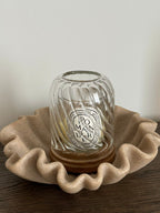Glass & Mango Wood Candle Holder